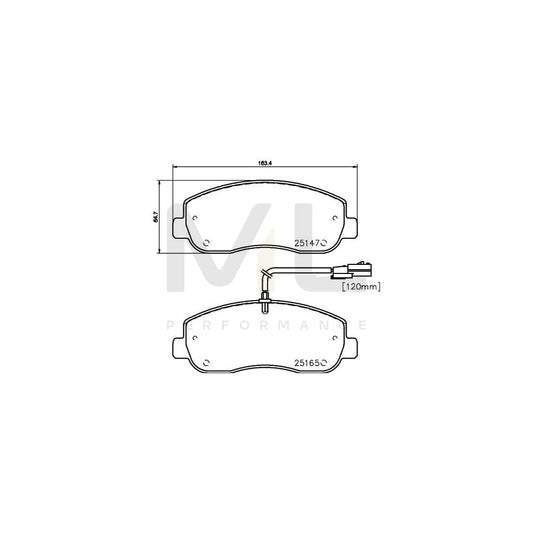 Hella 8DB 355 015-291 Brake Pad Set With Integrated Wear Warning Contact