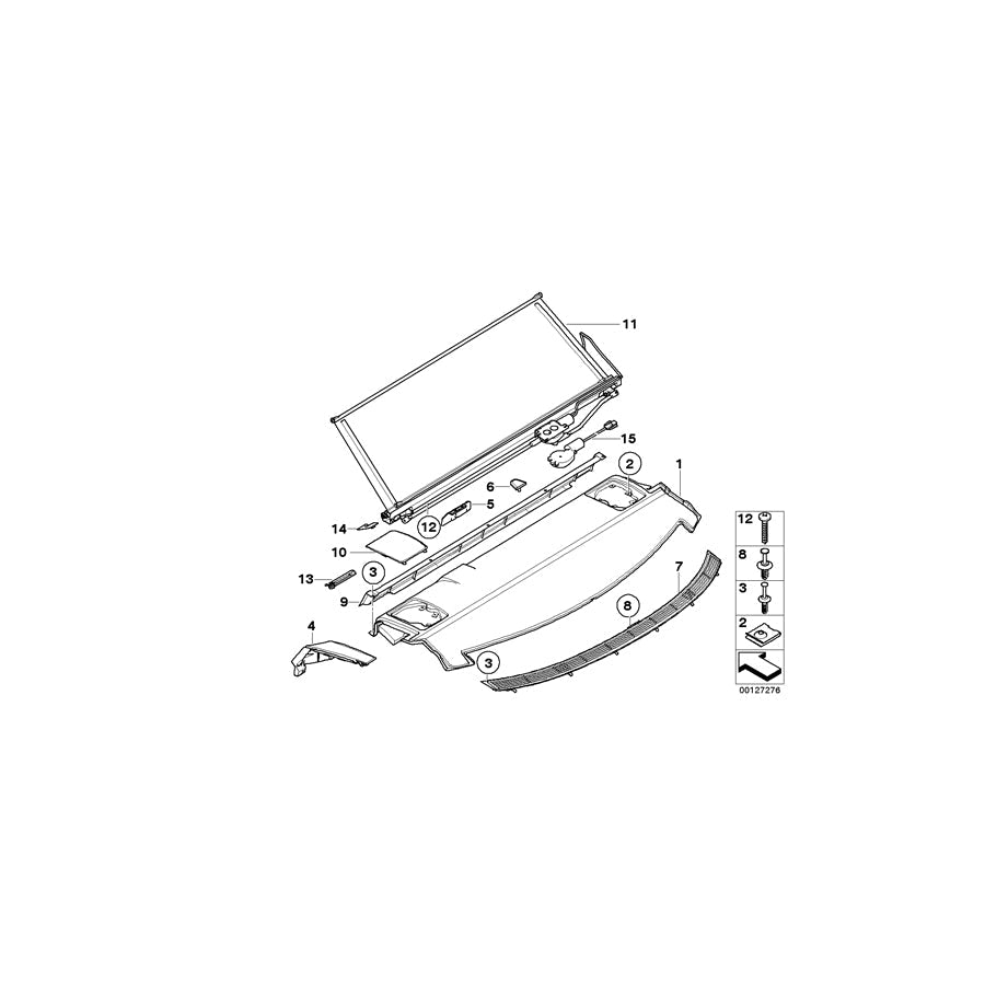 Genuine BMW 51467069504 E60 Rear Window Shelf BEIGE (Inc. 535d, 540i & 525i) | ML Performance US
