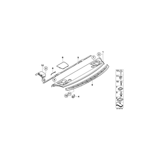 Genuine BMW 51462996330 E82 Rear Window Shelf ANTHRAZIT (Inc. 120d, 123d & 120i) | ML Performance US Car Parts