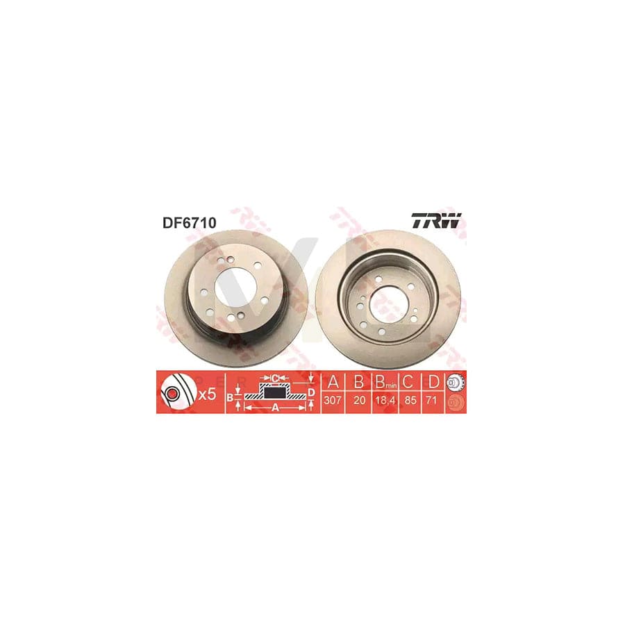 TRW DF6710 Brake Disc Vented, Painted | ML Performance Car Parts