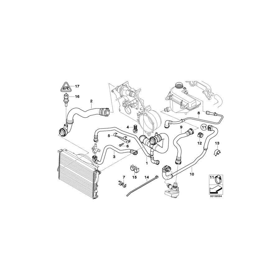 Genuine BMW 11531439133 E53 Hose Clamp (Inc. X5 4.4i & X5 4.6is) | ML Performance US Car Parts