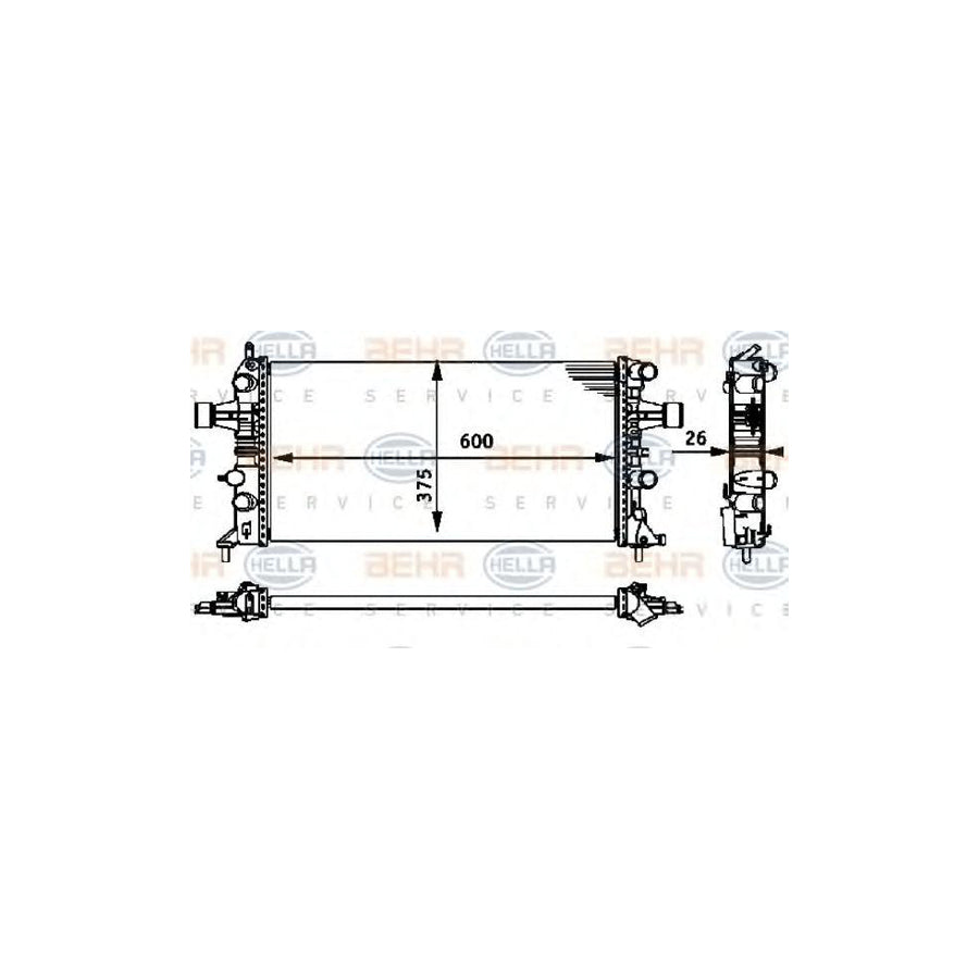 Hella 8MK 376 710-661 Engine Radiator For Opel Astra
