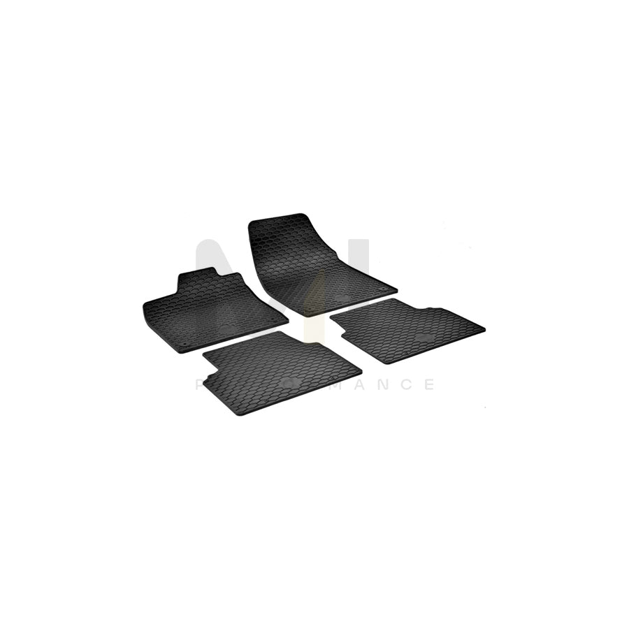 WALSER RubberLine 50856 Floor mat set Elastomer, Front and Rear, Quantity: 4, Black