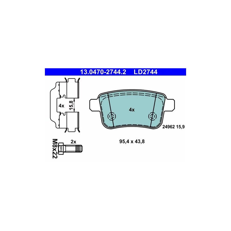 ATE 13.0470-2744.2 Brake Pad Set