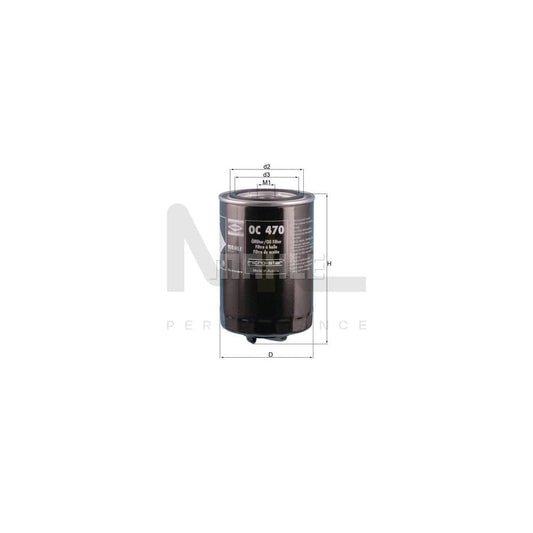 MAHLE ORIGINAL OC 470 Oil Filter Spin-on Filter, with one anti-return valve | ML Performance Car Parts