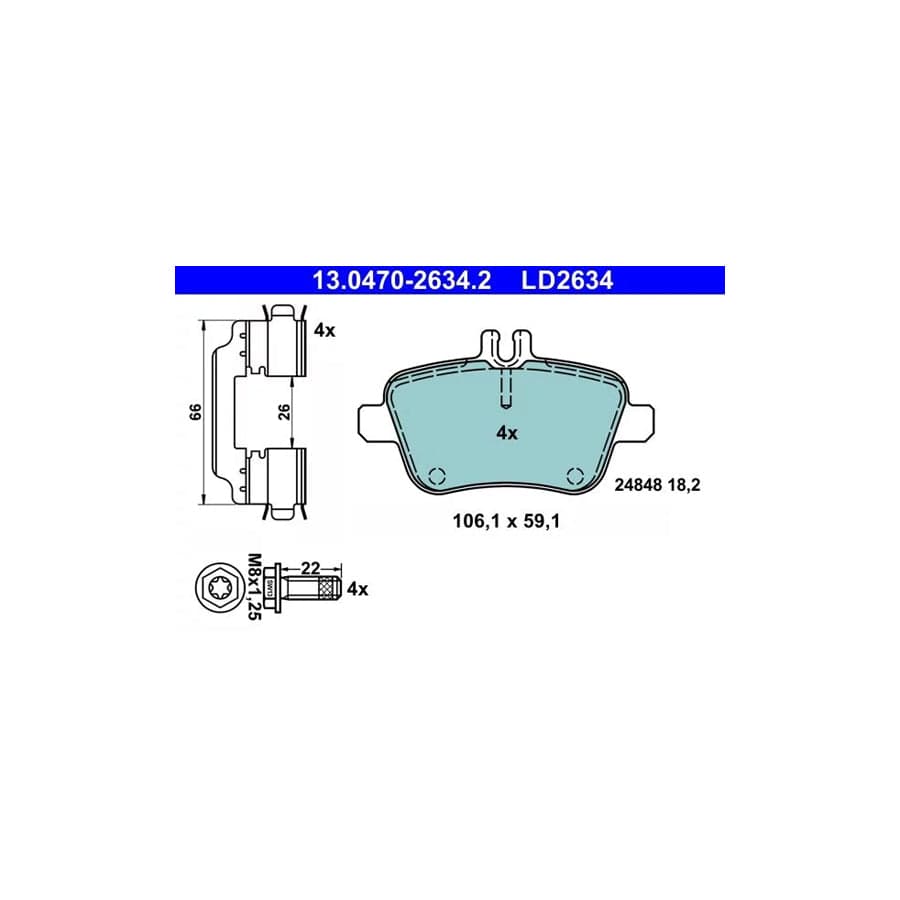 ATE 13.0470-2634.2 Brake Pad Set
