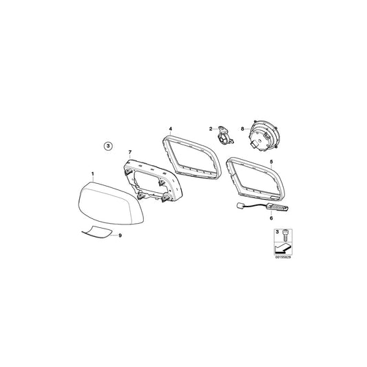 Genuine BMW 67136974931 E64 E63 Mirror Electronics, Right LHD (Inc. 635d, 630i & M6) | ML Performance US Car Parts