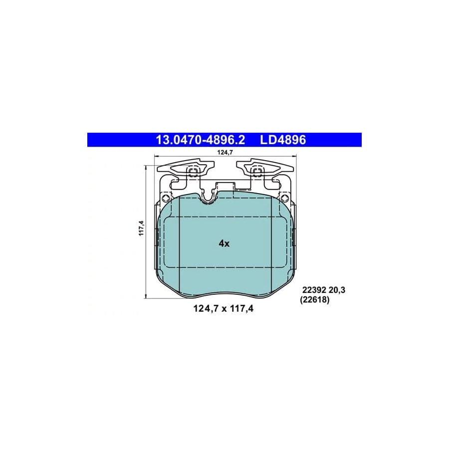 ATE 13.0470-4896.2 Brake Pad Set