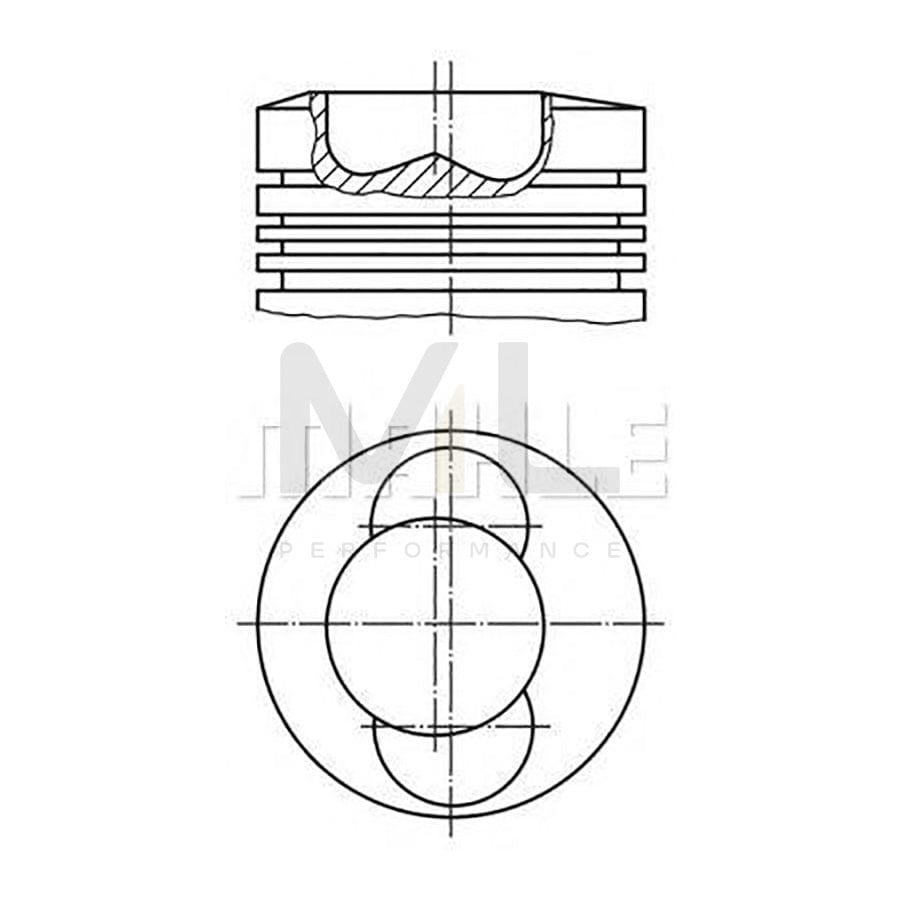 MAHLE ORIGINAL 101 80 01 Piston 125,5 mm, with piston rings, with cooling duct, with piston ring carrier | ML Performance Car Parts