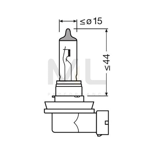 OSRAM 64211CBN-HCB Bulb, spotlight H11 12V 55W PGJ19-2 5000K Halogen