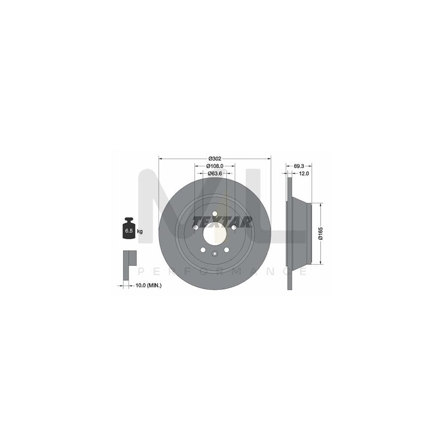 TEXTAR PRO 92168403 Brake Disc Solid, Coated, without wheel hub, without wheel studs | ML Performance Car Parts