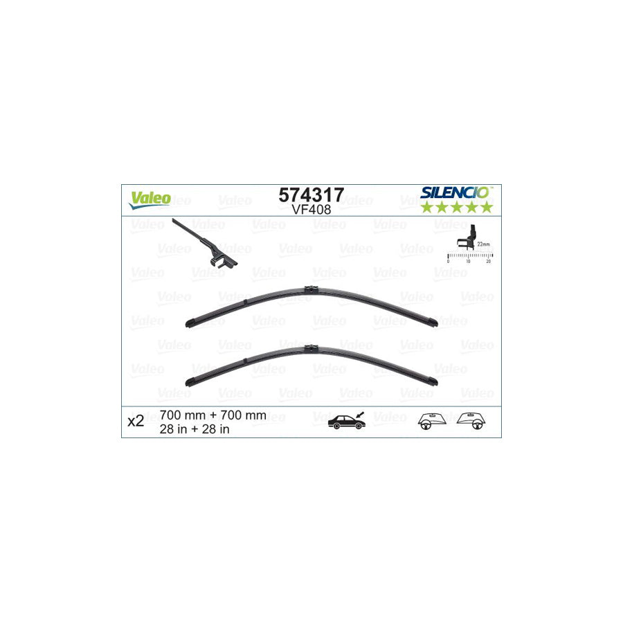 Valeo Silencio Flat Blade Set, Silencio X.Trm 574317 Wiper Blade | ML Performance US Car Parts