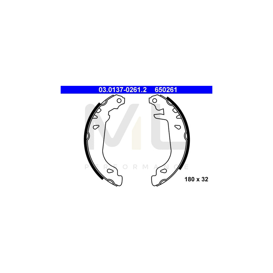 ATE 03.0137-0261.2 Brake Shoe Set