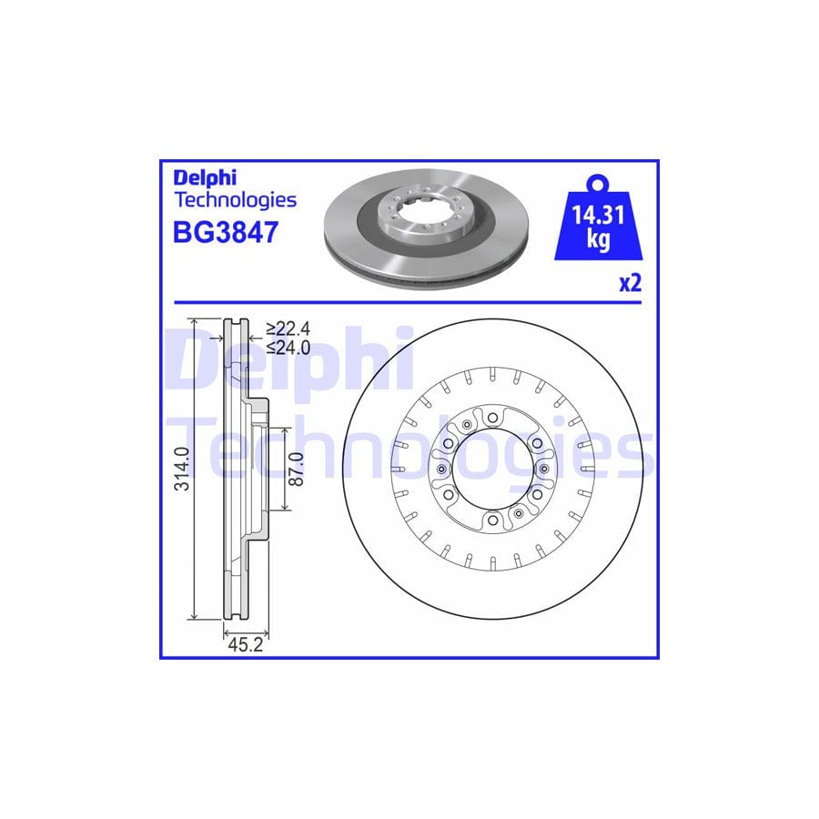 Delphi Bg3847 Brake Disc