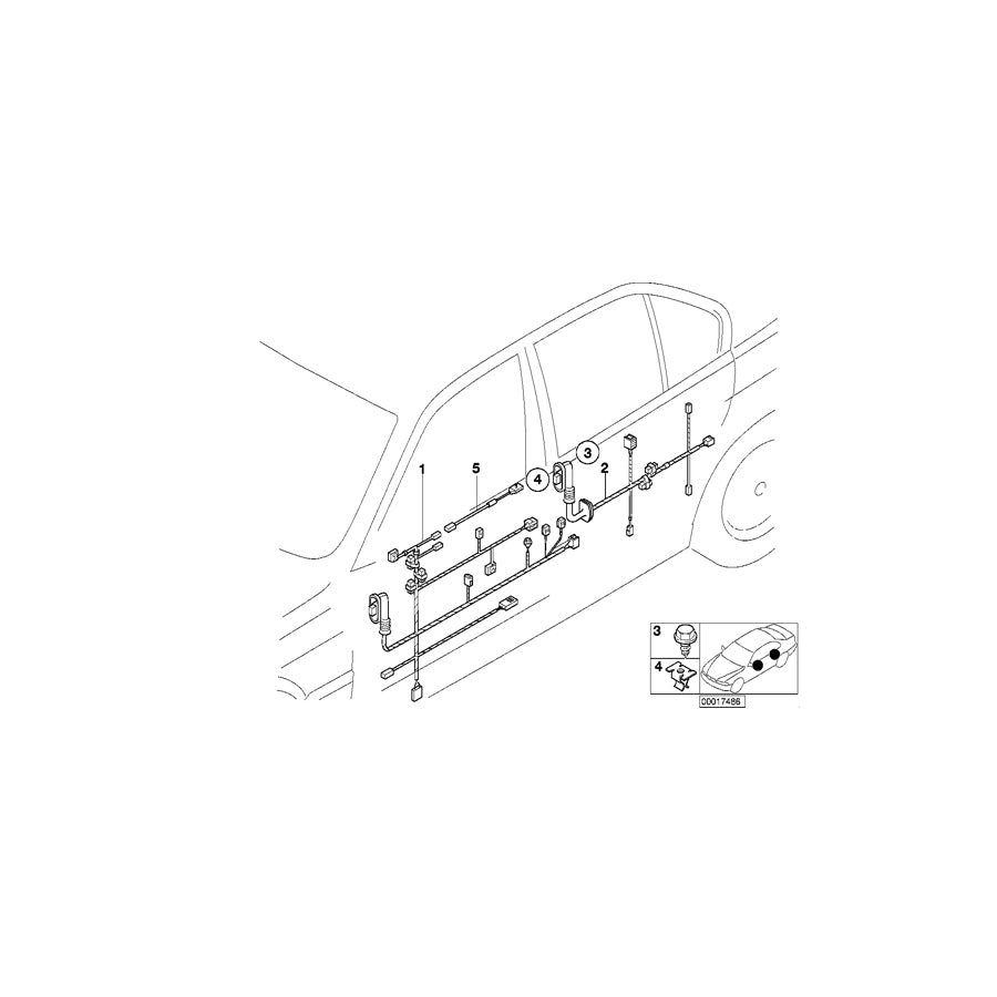 Genuine BMW 61128379050 E36 Wiring Rear Left (Inc. 325tds, 318i & 318is) | ML Performance US Car Parts