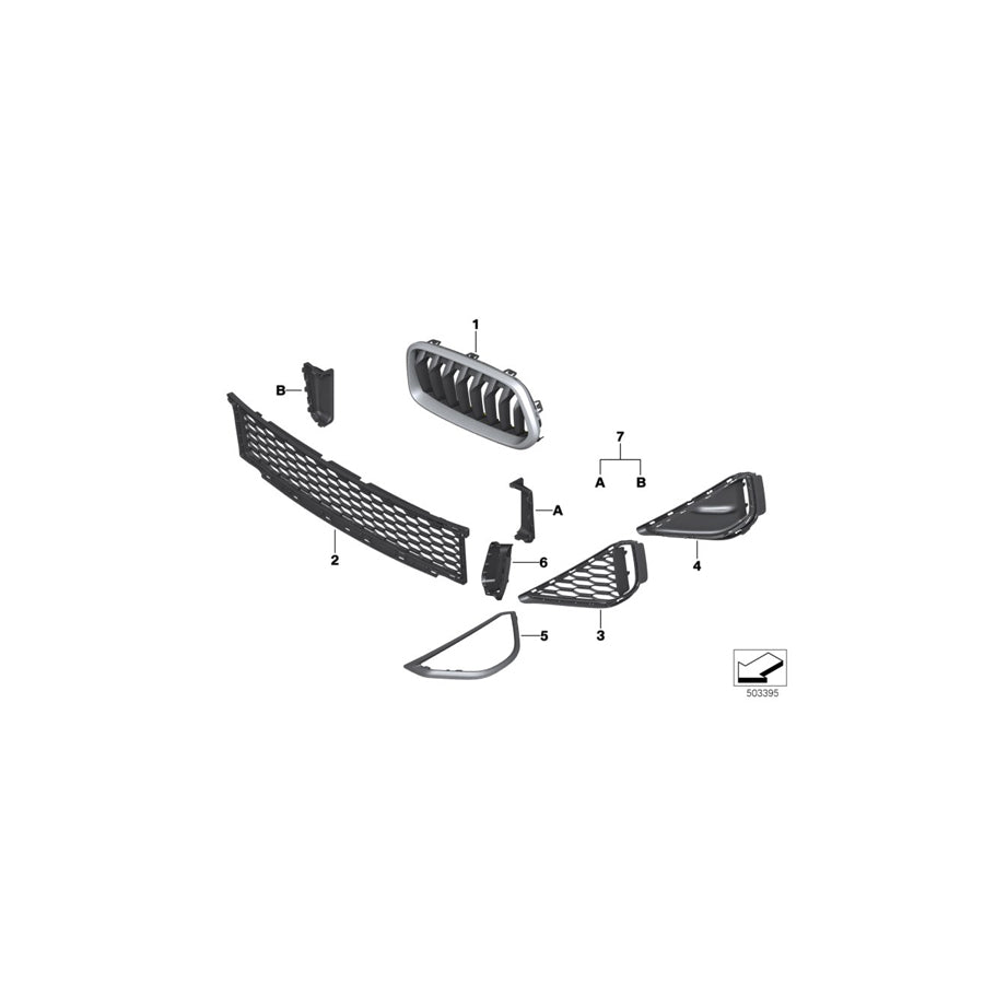 Genuine BMW 51118076678 F39 Grid Lateral Right MPA (Inc.  & X2 M35iX) | ML Performance US Car Parts
