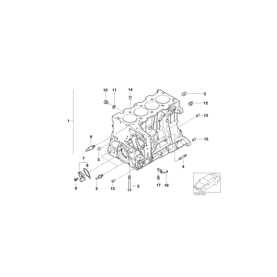 Genuine BMW 11117791452 E66 E92 E60 Stud Bolt M8X42 (Inc. X5 3.5d, 118d & X5 3.0sd) | ML Performance UK Car Parts