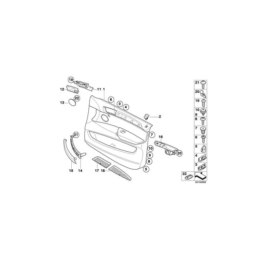 Genuine BMW 51417243403 E70 E70 Door Panel, Leather, Front Left SCHWARZ (Inc. X5 40iX & X5 M) | ML Performance US Car Parts