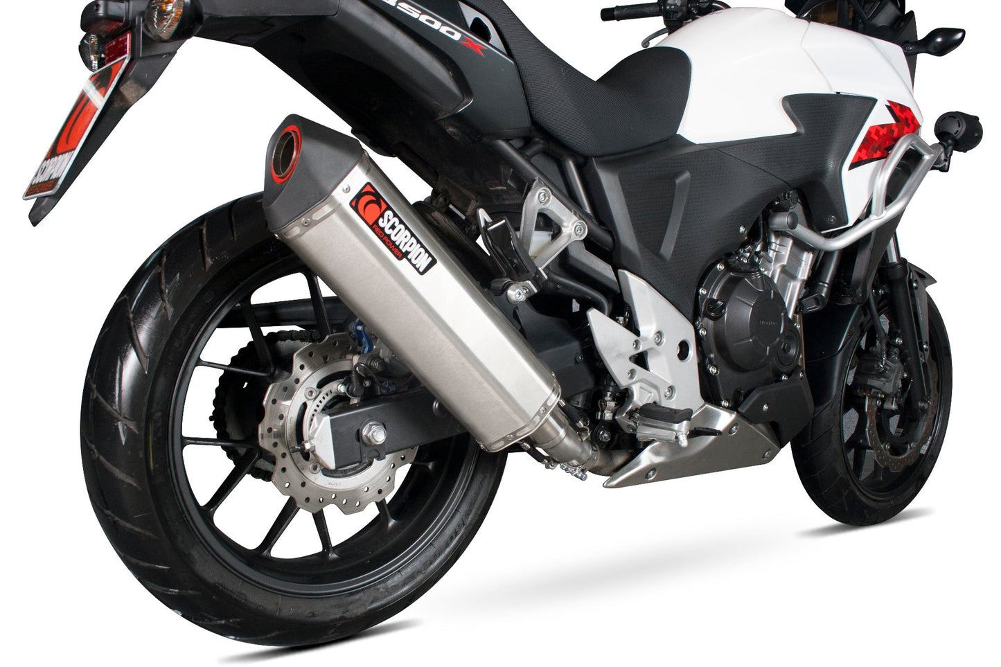 Scorpion RHA160SEO Honda Serket Parallel Slip-On - Brushed Stainless Steel Sleeve (CB500 F / CB500 X) | ML Performance US US