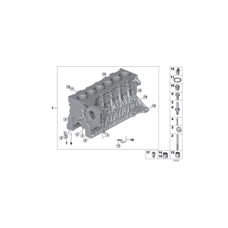 Genuine BMW 11117790465 E53 E60 E61 Engine Block With Piston (Inc. 530d, X5 3.0d & 730d) | ML Performance US Car Parts