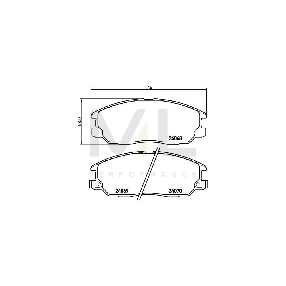 Hella 8DB 355 010-451 Brake Pad Set For Kia Sorento I (Jc) With Acoustic Wear Warning