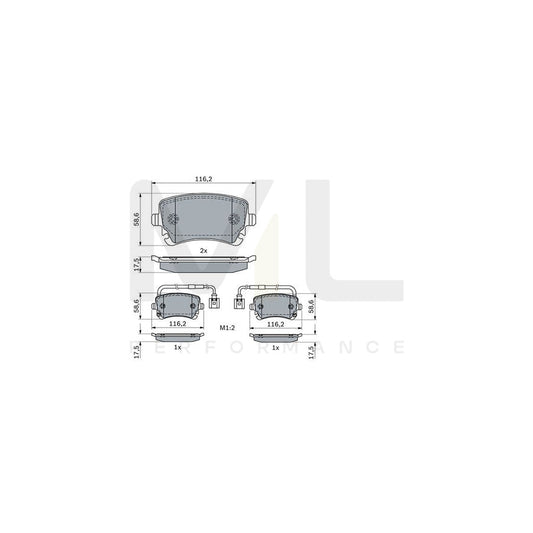 Bosch 0986424057 Brake Pad Set For Bentley Continental BP2281 | ML Performance Car Parts