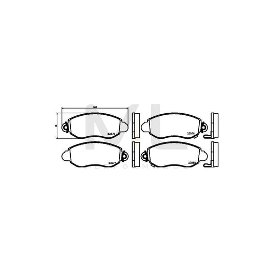 Hella 8DB 355 019-361 Brake Pad Set For Ford Transit With Acoustic Wear Warning, With Brake Caliper Screws
