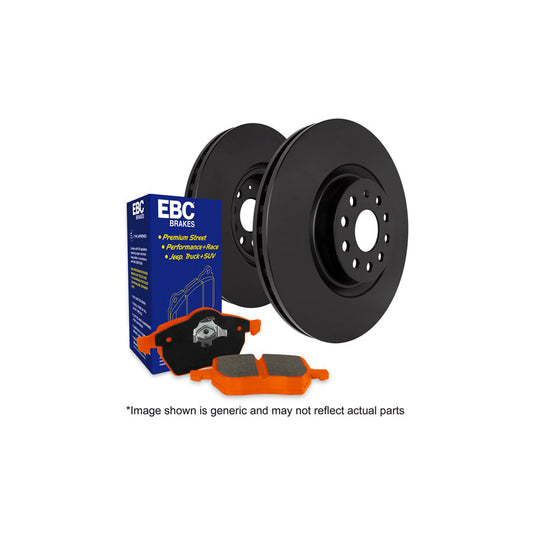 EBC PD05KF1293 Ford Fiesta Mk7 Orangestuff Front Brake Pad & Plain Disc Kit - TRW Caliper 1 | ML Performance US Car Parts