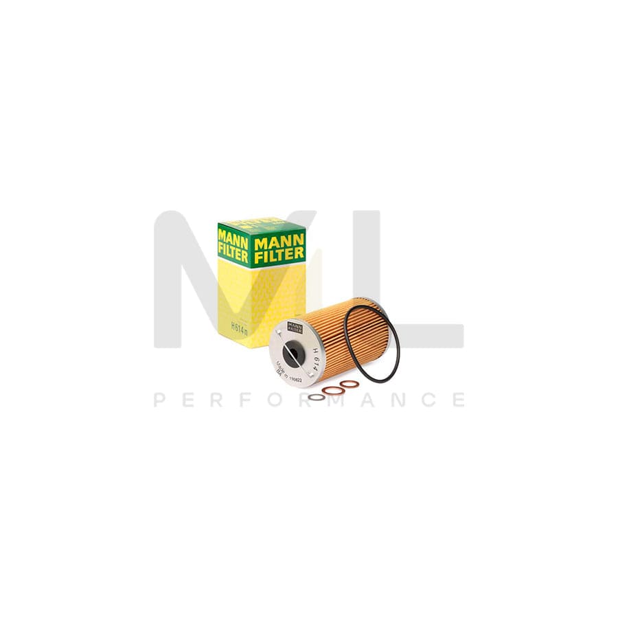 MANN-FILTER H 614 n Oil Filter with seal, Filter Insert