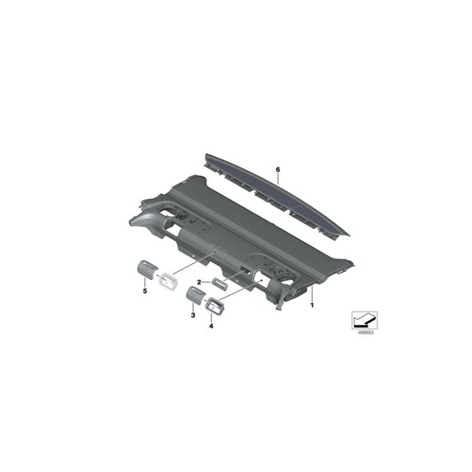 Genuine BMW 51467421527 G12 G11 Rear Window Shelf In Alcantara ANTHRAZIT (Inc. ALPINA B7, 745LeX & 740LeX) | ML Performance US Car Parts