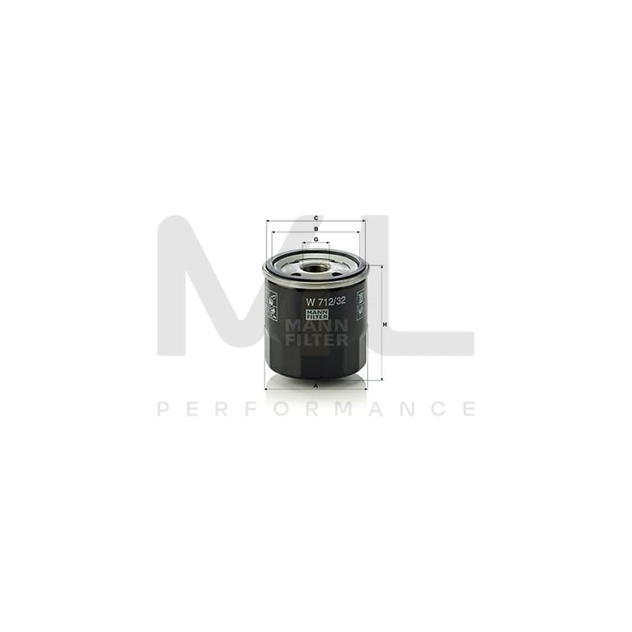MANN-FILTER W 712/32 Oil Filter for OPEL ASCONA Spin-on Filter