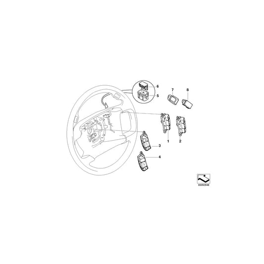 Genuine BMW 61316911585 E65 E66 E67 Mfl Switch, Left (Inc. 740i, 735Li & 740Li) | ML Performance US