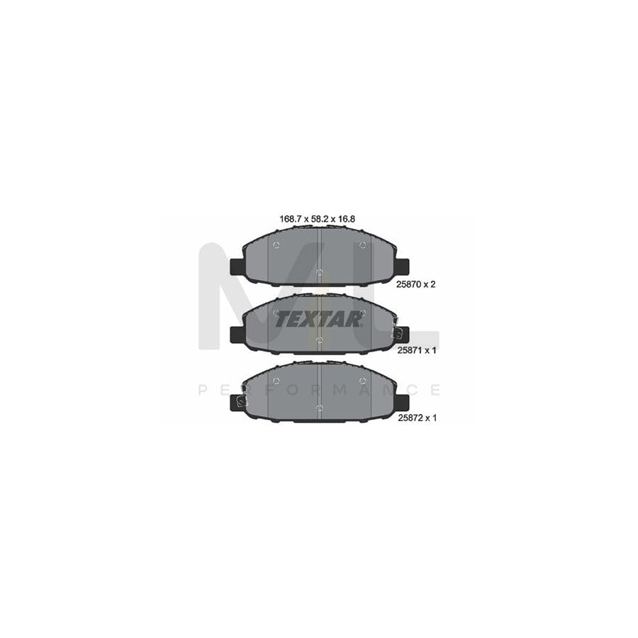 TEXTAR 2587001 Brake pad set with acoustic wear warning | ML Performance Car Parts