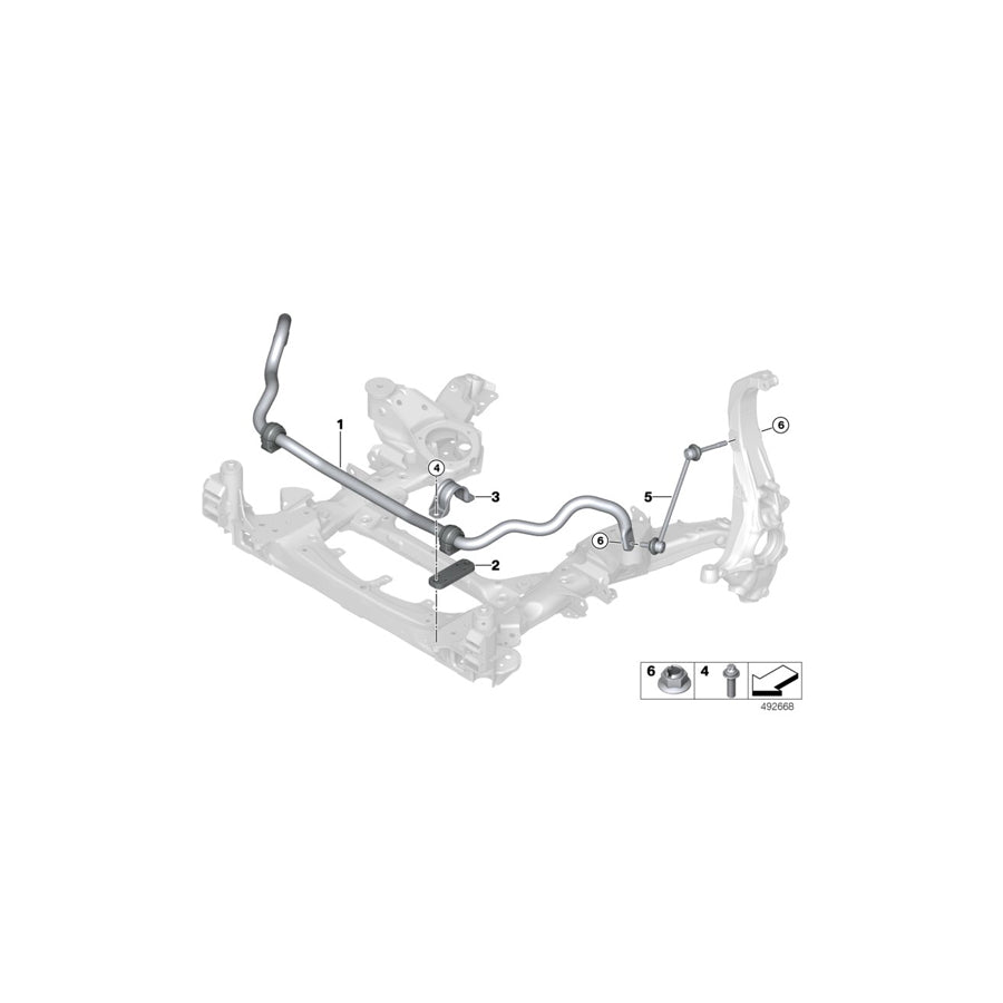 Genuine BMW 31356881807 G06 G05 G07 Swing Support, Front, Left (Inc. X6 M50iX, X7 M50iX & X5 30dX) | ML Performance US Car Parts