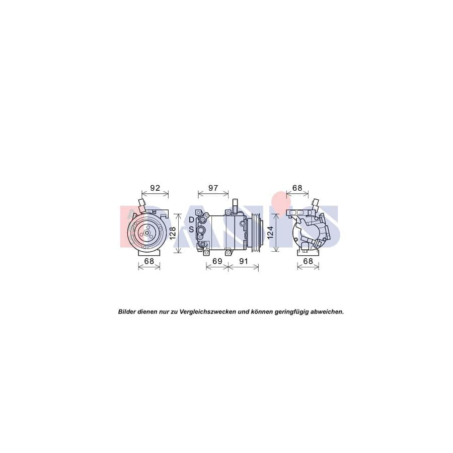 AKS Dasis 852834N Compressor, Air Conditioning for Hyundai Accent
