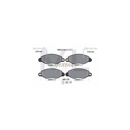 TEXTAR 2393601 Brake pad set for NISSAN Cabstar E Platform / Chassis (TL_, VL_) with integrated wear warning contact, with brake caliper screws | ML Performance Car Parts