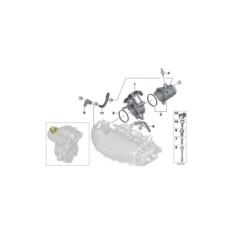 Genuine BMW 13547645966 I15 Screw For Thermoplastic Plastics 6X70 (Inc. i8) | ML Performance US Car Parts