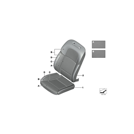 Genuine BMW 52107979606 F01 F07 F11 Cover, Comfort, Backrest, Perf. Leather INDI.KLIMALEDER (Inc. 730d, 750Li & 523i) | ML Performance US Car Parts