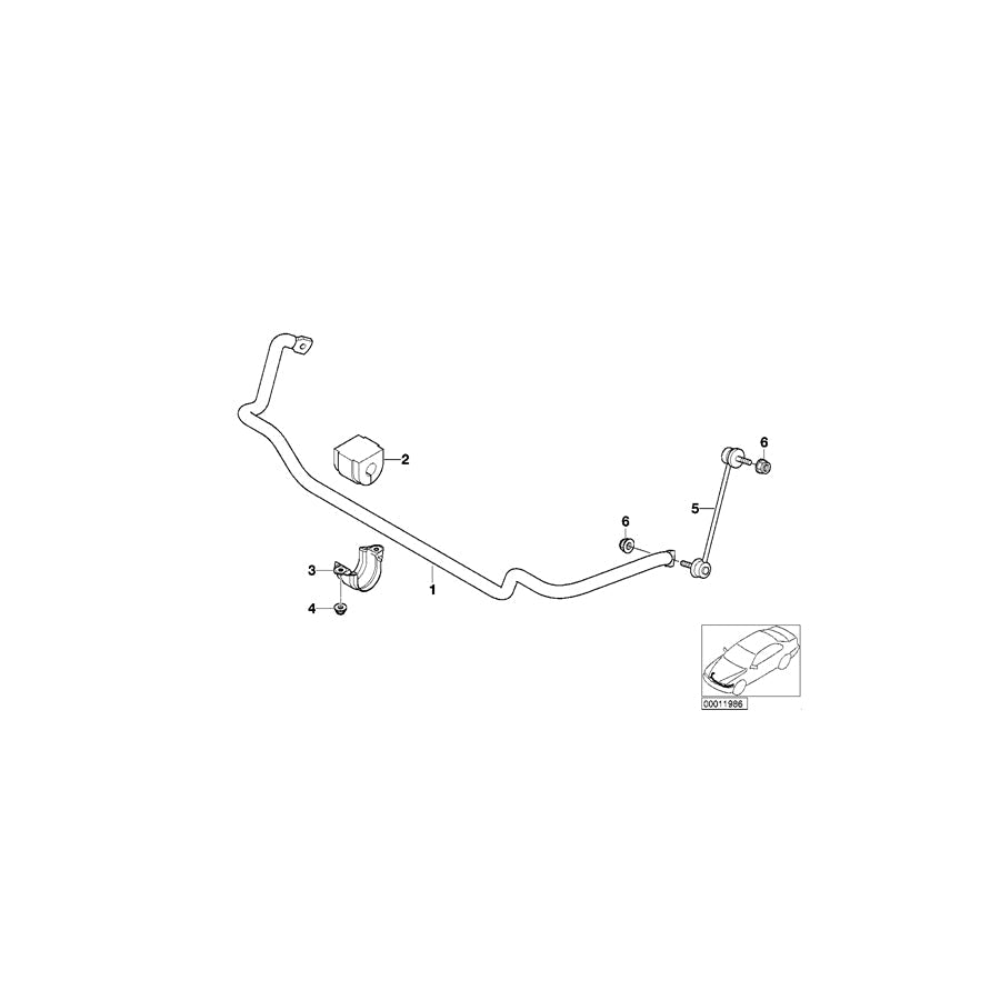 Genuine BMW 31351097179 E46 Stabilizer Rubber Mounting D=23mm (Inc. 330Ci, 328Ci & 323i) | ML Performance US Car Parts