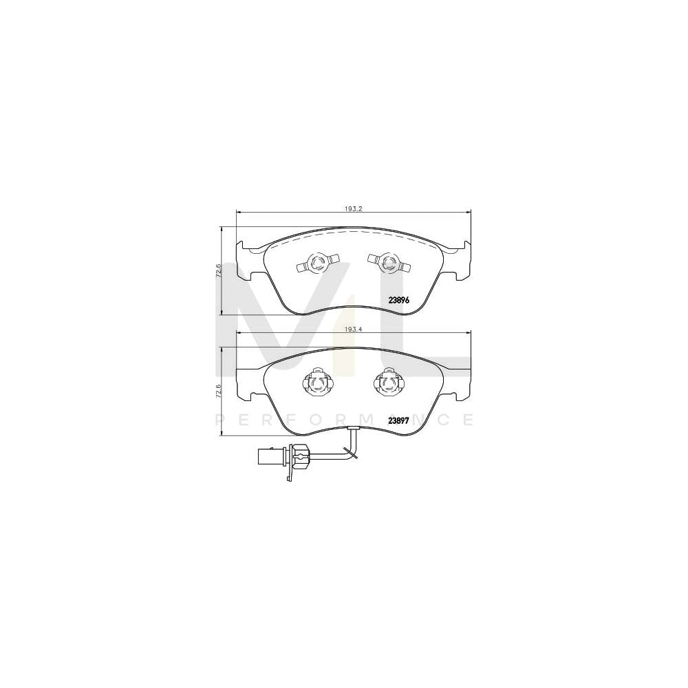 Hella 8DB 355 009-211 Brake Pad Set With Integrated Wear Warning Contact