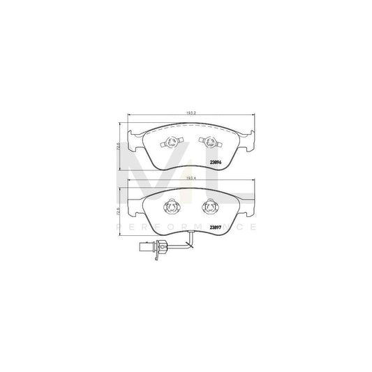 Hella 8DB 355 009-211 Brake Pad Set With Integrated Wear Warning Contact
