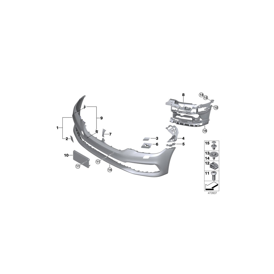 Genuine BMW 51117415586 G32 Guide, Bumper, Right (Inc. 640dX, 630dX & 630iX) | ML Performance US Car Parts