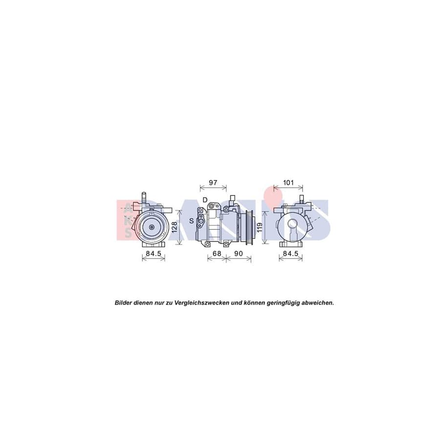 AKS Dasis 852837N Compressor, Air Conditioning for KIA Cerato