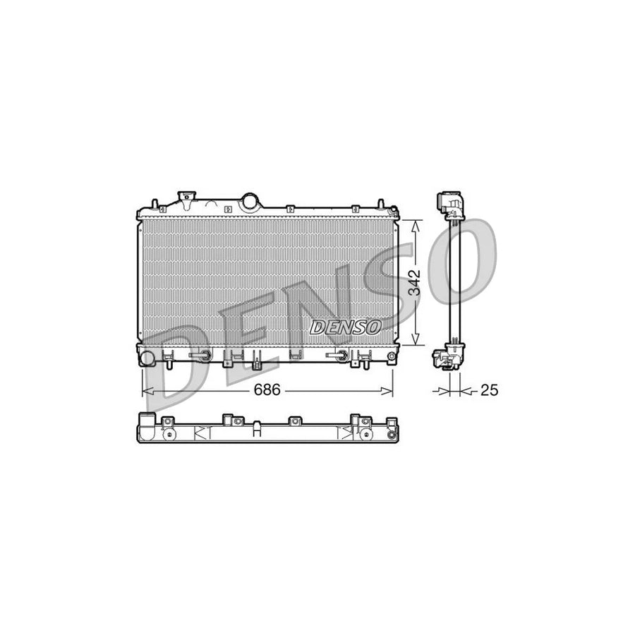 DENSO DRM36005 Engine Radiator for Subaru Forester III (Sh)
