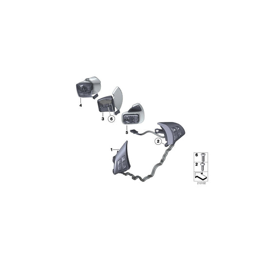 Genuine BMW 61319249145 E71 E72 Switch, Multifunct. Steering Wheel (Inc. X6 50iX, Hybrid X6 & X6 35iX) | ML Performance US