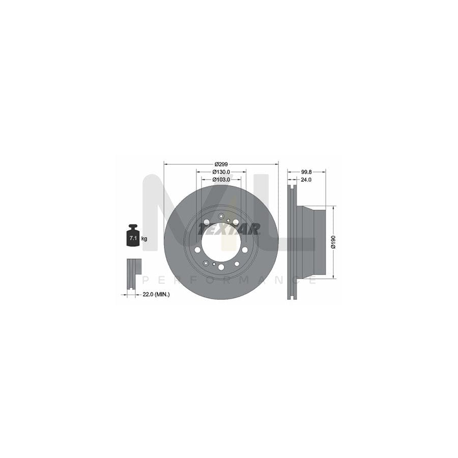 TEXTAR 92052400 Brake Disc Internally Vented, without wheel hub, without wheel studs | ML Performance Car Parts