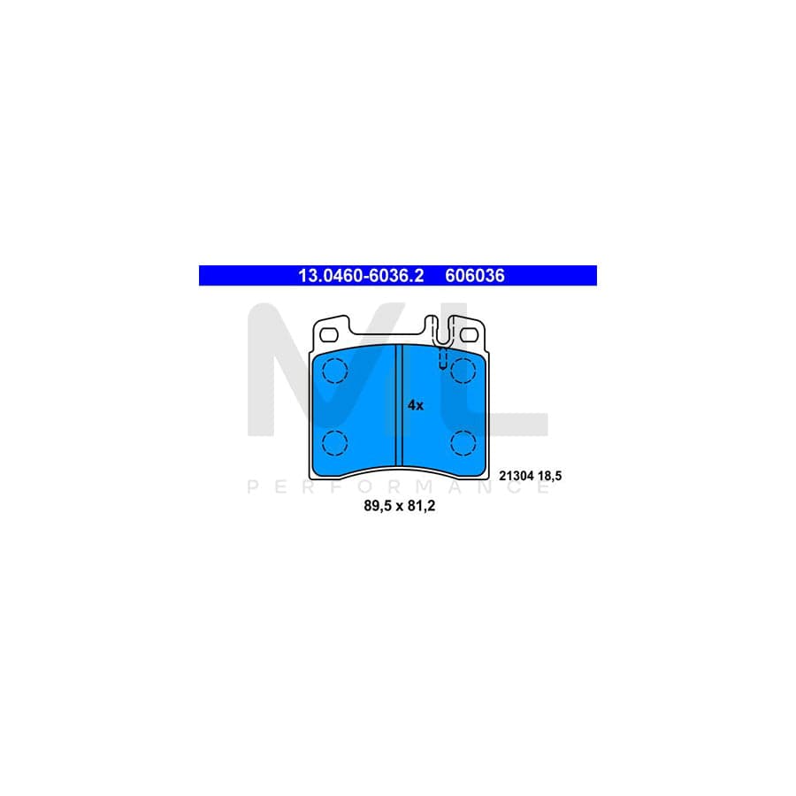 ATE 13.0460-6036.2 Brake pad set suitable for MERCEDES-BENZ S-Class Saloon (W140) excl. wear warning contact, prepared for wear indicator