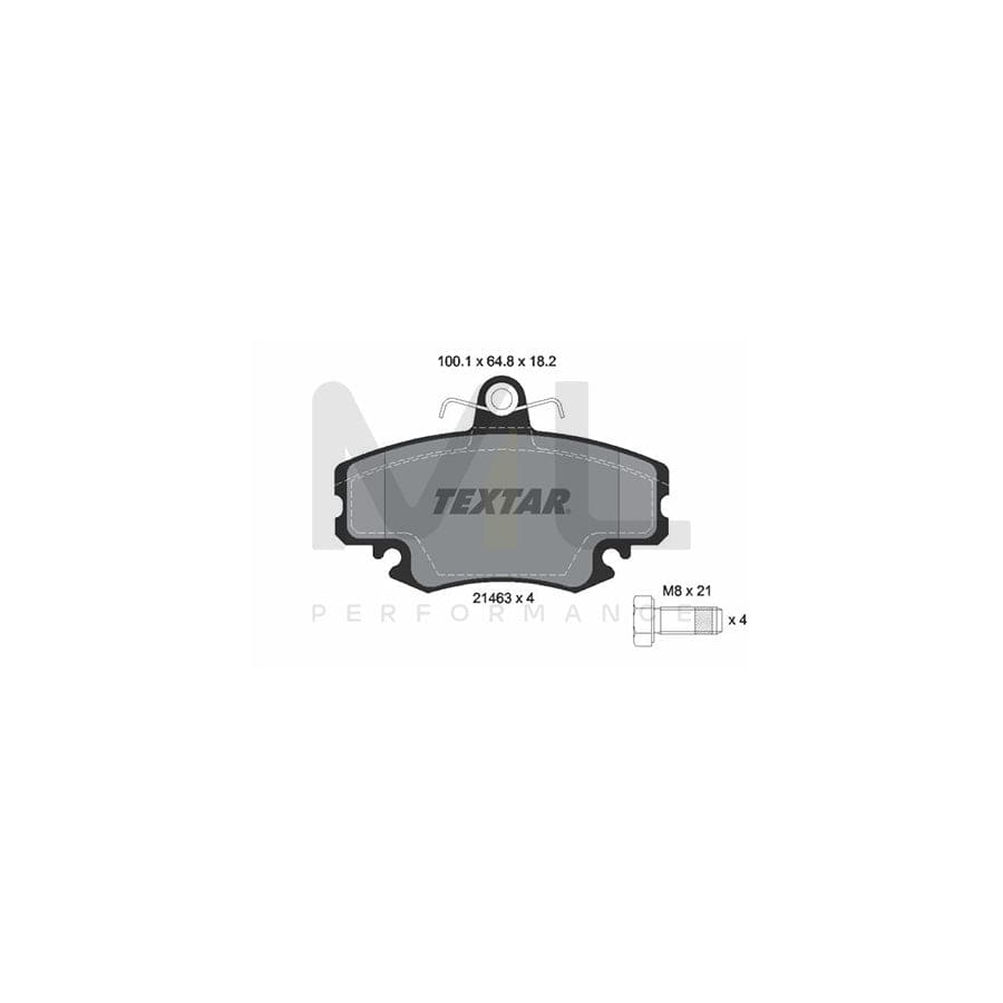 TEXTAR 2146306 Brake pad set not prepared for wear indicator, with brake caliper screws | ML Performance Car Parts