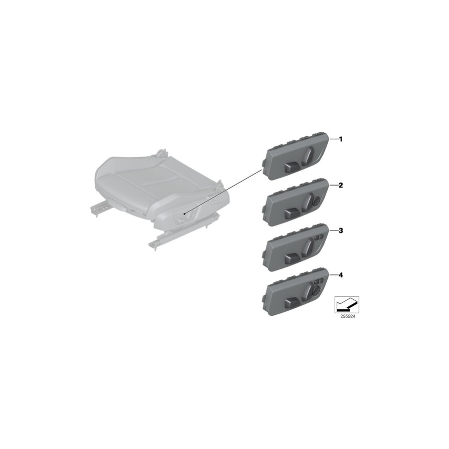 Genuine BMW 61319248087 G29 F22 F40 Seat Adjustment Switch, Left (Inc. 118i, 420i & 228iX) | ML Performance US