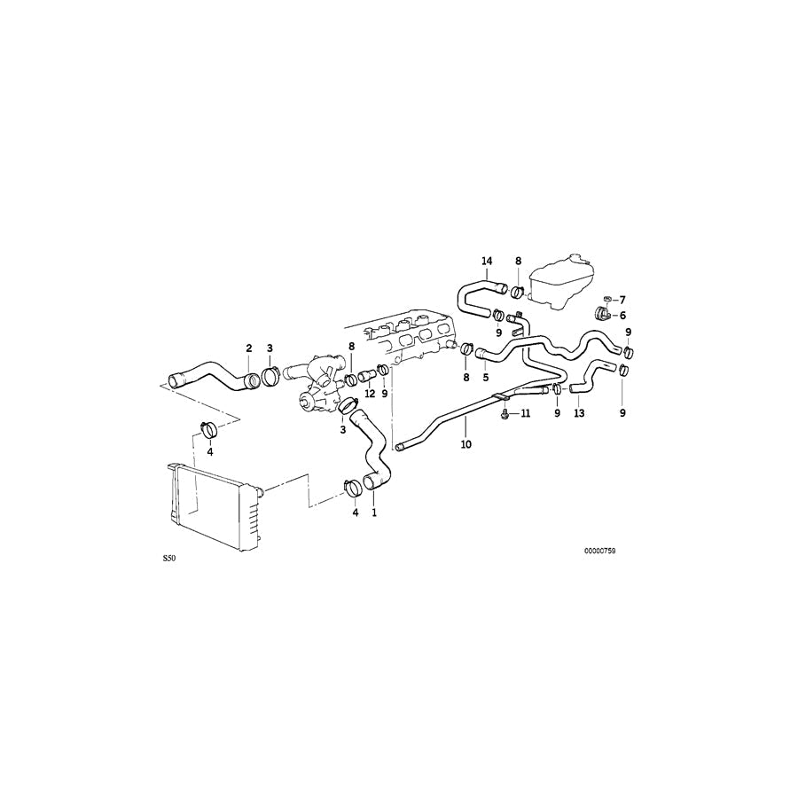 Genuine BMW 11531405200 E36 Hose F Radiator And Engine Return (Inc. Z3 M) | ML Performance US Car Parts